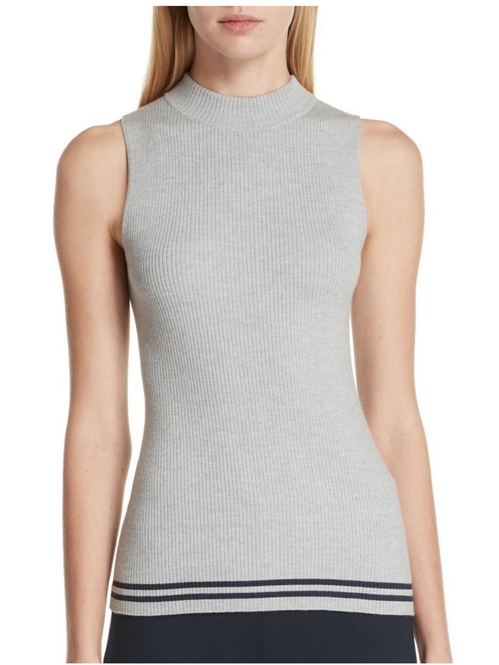 Rag & Bone Merino Wool Ribbed Sleeveless Sweater Top gray- size XS